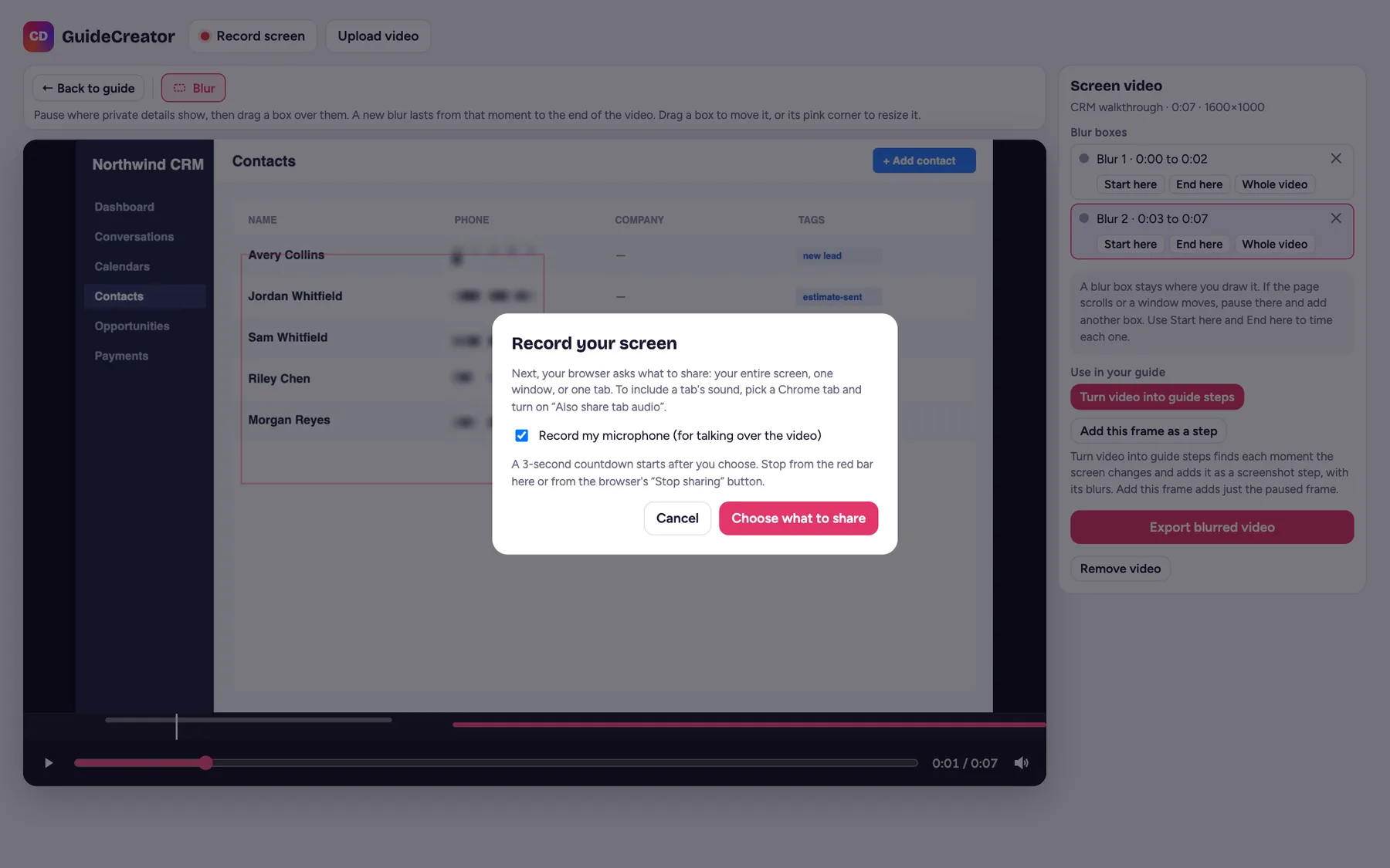 GuideCreator: record your screen, loom-style