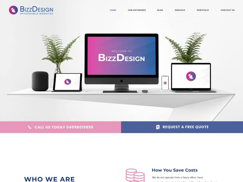 bizzdesign.com.au website Joomla design by Lucia Anilao