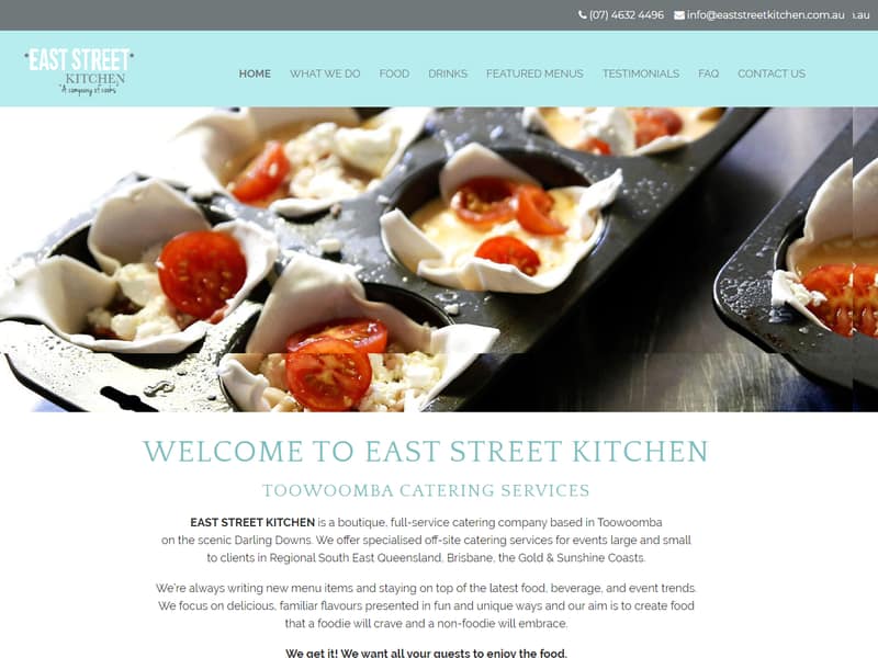 eaststreetkitchen.com.au website Joomla design by Lucia Anilao
