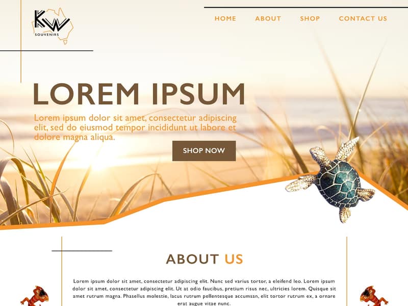 kwsouvenirs.com website Joomla design by Lucia Anilao