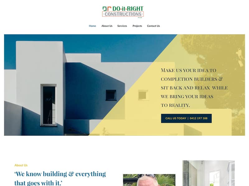 doitrightconstructions.com.au website Joomla design by Lucia Anilao