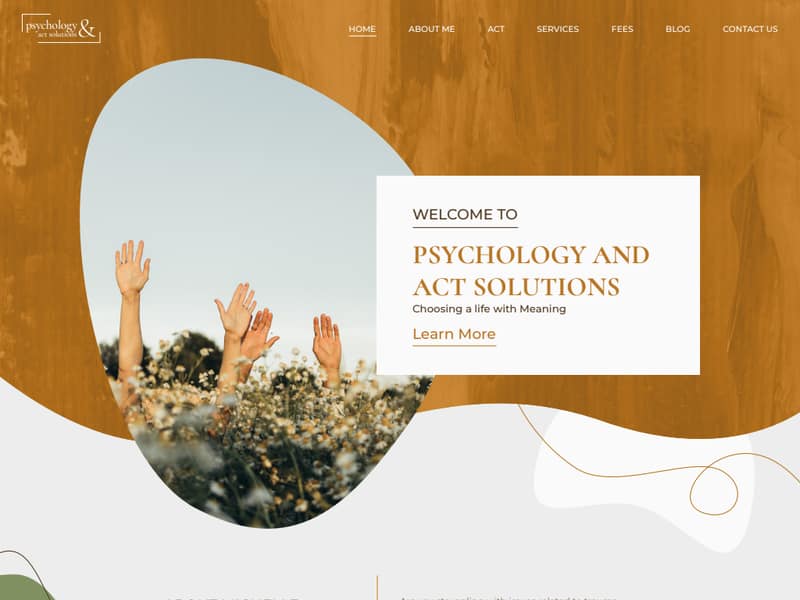 psychologyandactsolutions.com.au website Joomla design by Lucia Anilao
