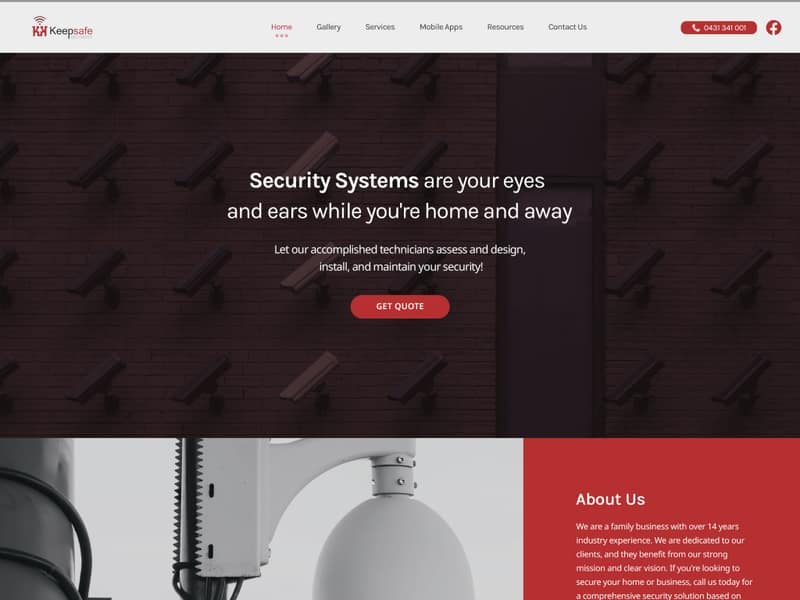 Keepsafe Security website Joomla design by Lucia Anilao