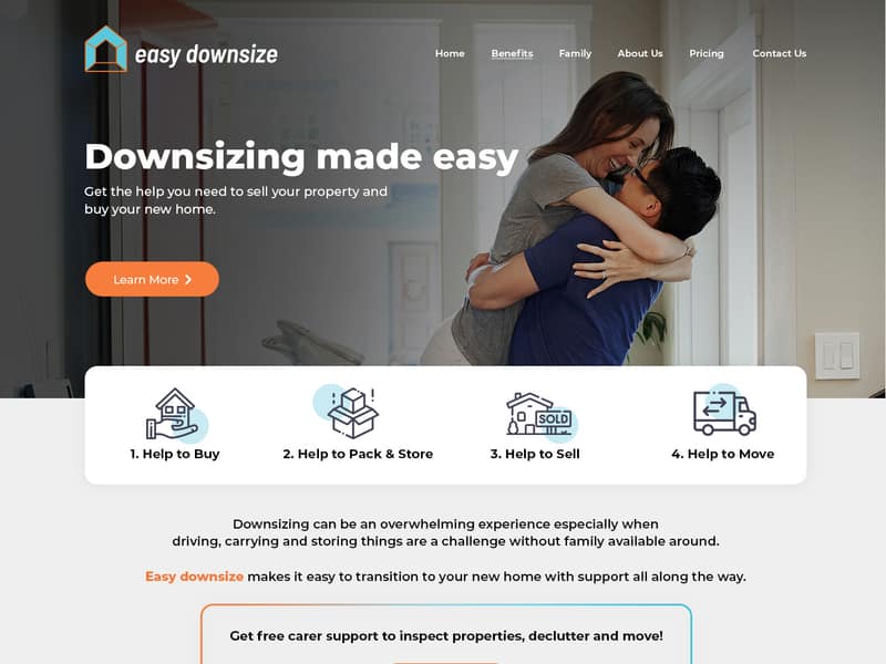 easydownsize.com.au website WordPress design by Lucia Anilao