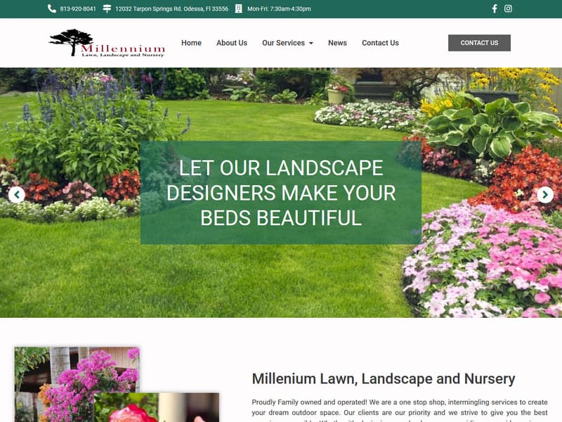 millenniumlawnandlandscape.com website WordPress design by Lucia Anilao