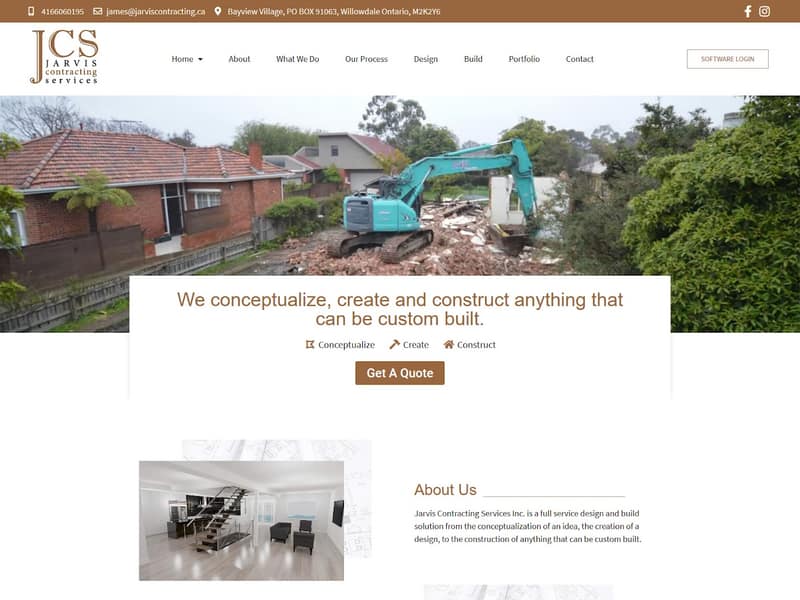 jarviscontracting.ca website WordPress design by Lucia Anilao