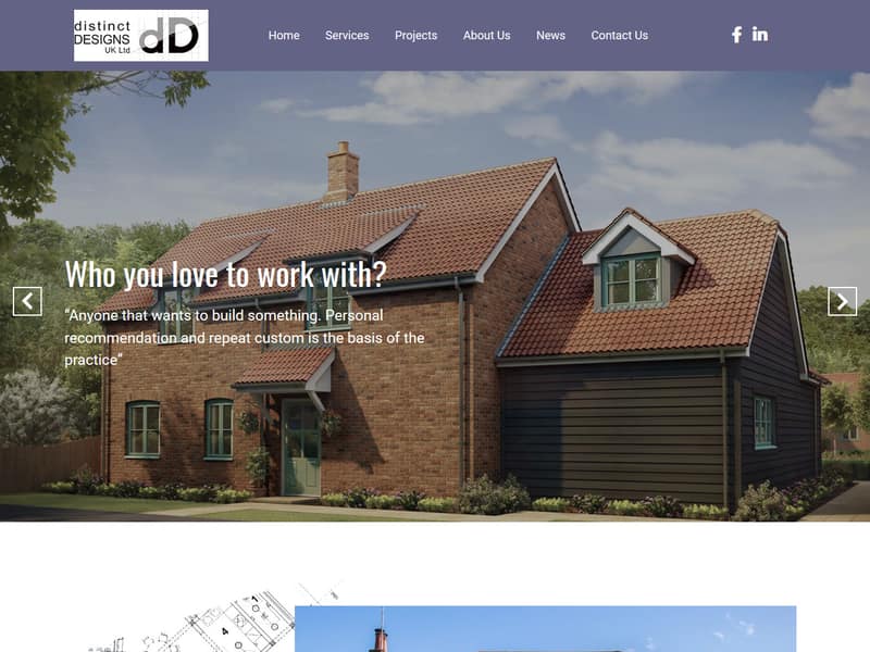 distinctdesignsuk.com website WordPress design by Lucia Anilao