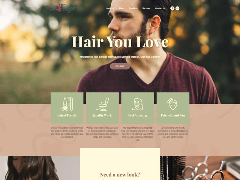 instylehairstudio.ca website WordPress design by Lucia Anilao