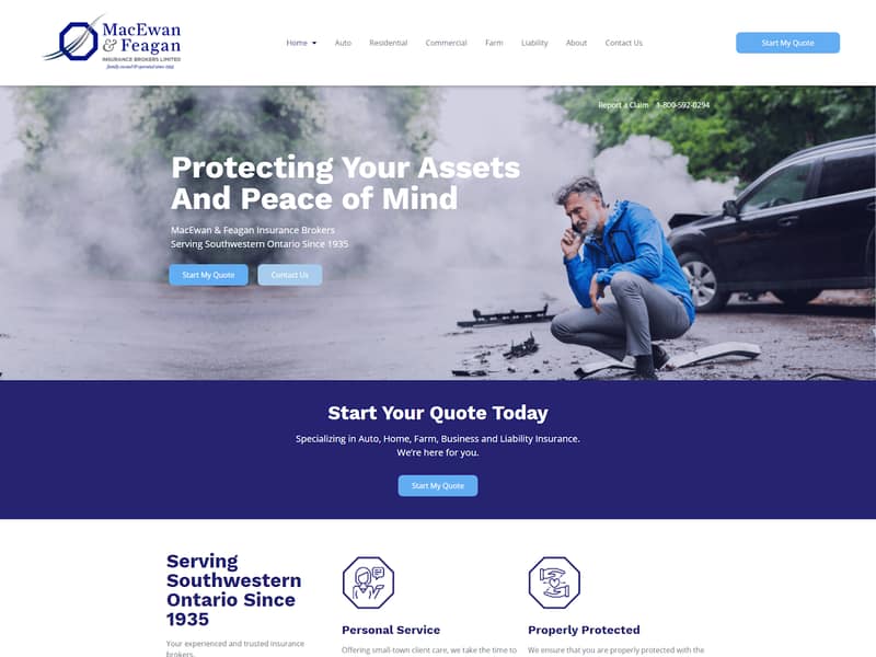 mfinsurance.ca website WordPress design by Lucia Anilao