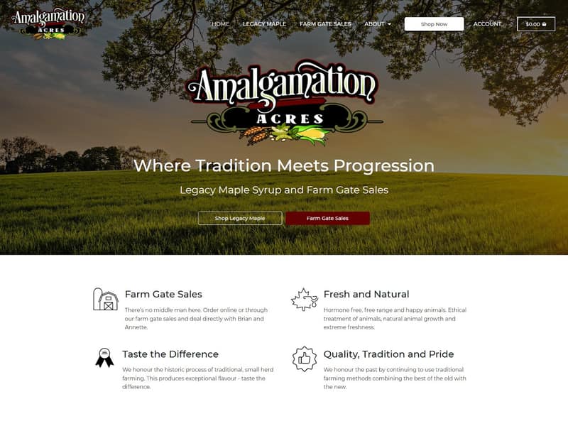 amalgamationacres.com website WordPress design by Lucia Anilao