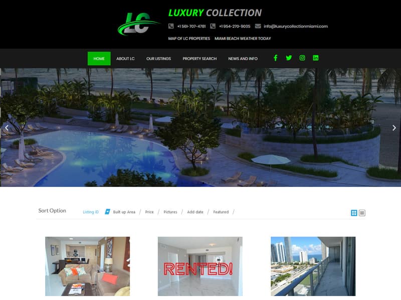 luxurycollectionmiami.com website WordPress design by Lucia Anilao