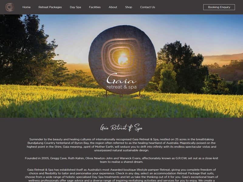 gaiaretreat.com.au website WordPress design by Lucia Anilao
