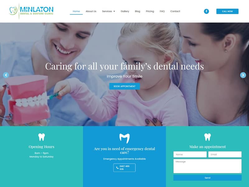 minlatondentaldentures.com.au website WordPress design by Lucia Anilao