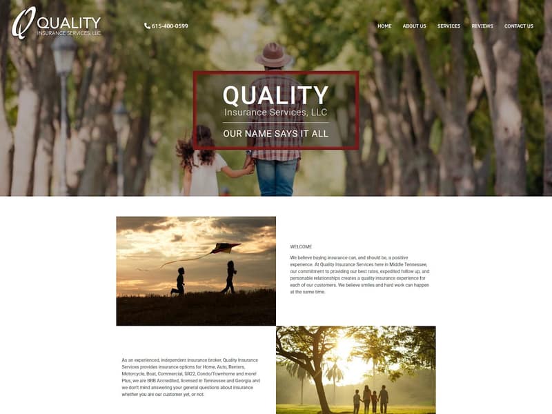 qualityinsuranceservicesllc.com website WordPress design by Lucia Anilao