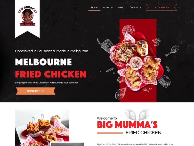 bigmummasfriedchicken.com.au website WordPress design by Lucia Anilao